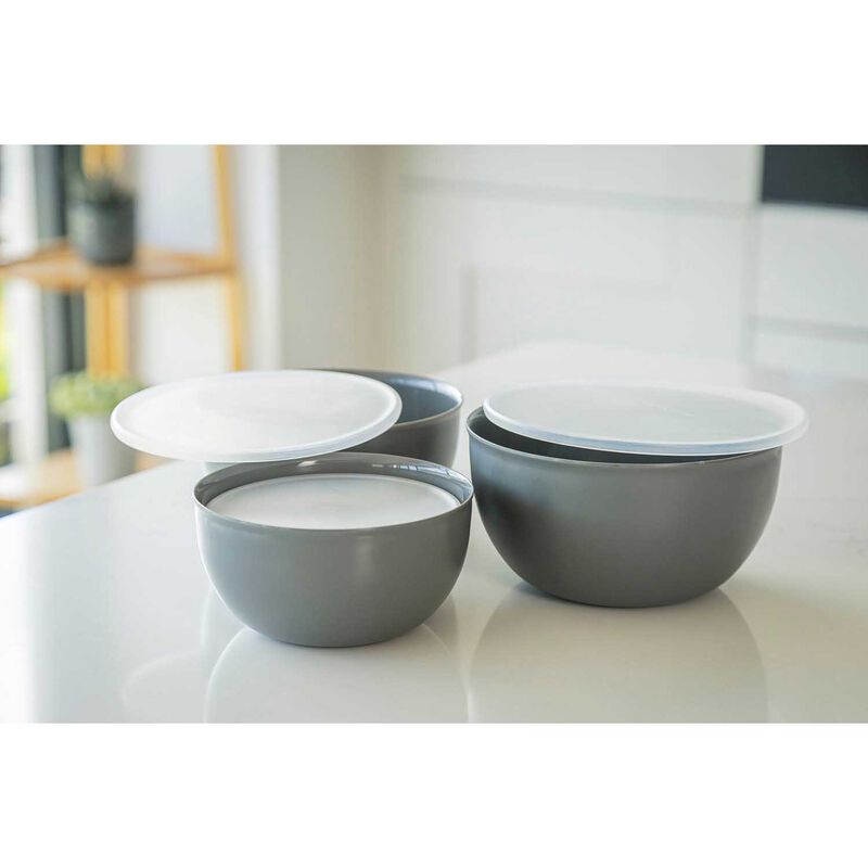 KitchenAid Meal Prep Bowls With Lids Set Of Four Charcoal Grey image number 1